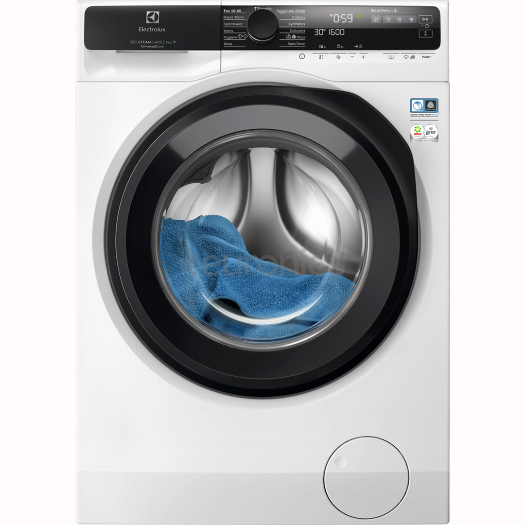 Electrolux 700 Series SteamCare, 9 kg, depth 63.1 cm, 1600 rpm - Front load washing machine
