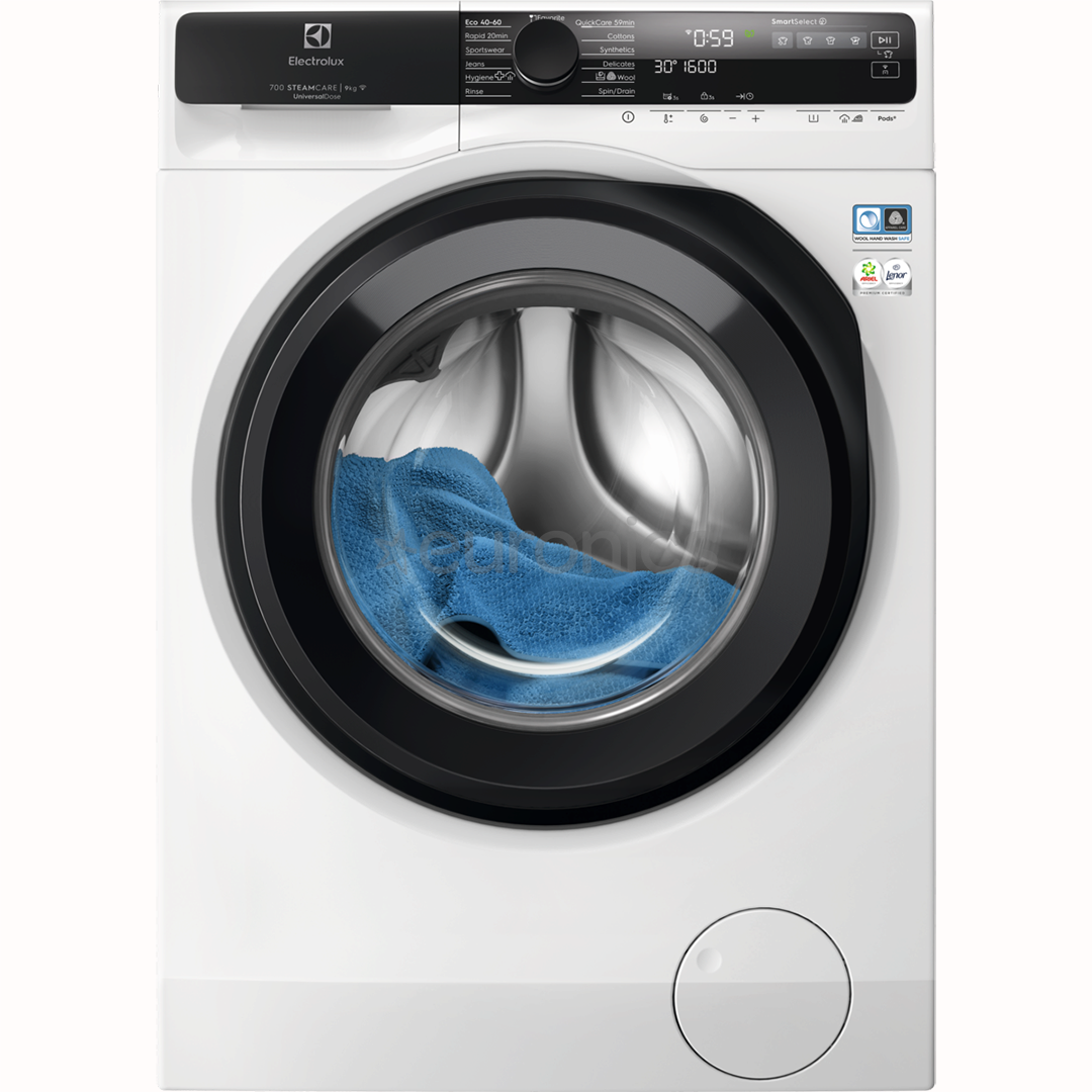 Electrolux 700-seeria SteamCare, 9 kg, sügavus 63.1 cm, 1600 p/min - Eestlaetav pesumasin