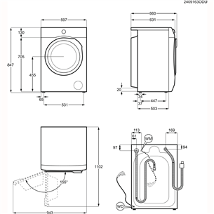 Electrolux 700-seeria SteamCare, 9 kg, sügavus 63.1 cm, 1600 p/min - Eestlaetav pesumasin