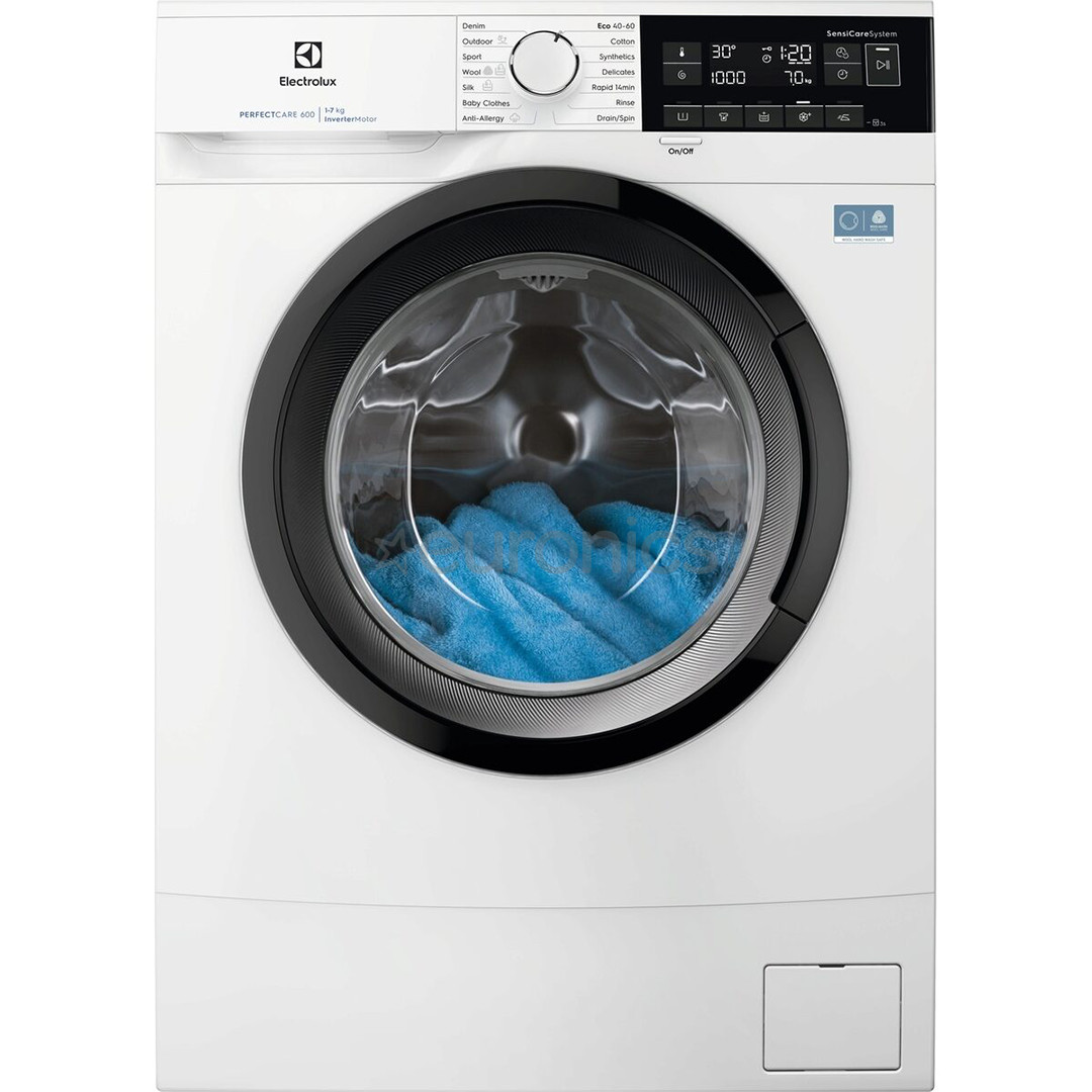 Electrolux 600-seeria SensiCare, 7 kg, sügavus 44.9 cm, 1400 p/min - Eestlaetav pesumasin