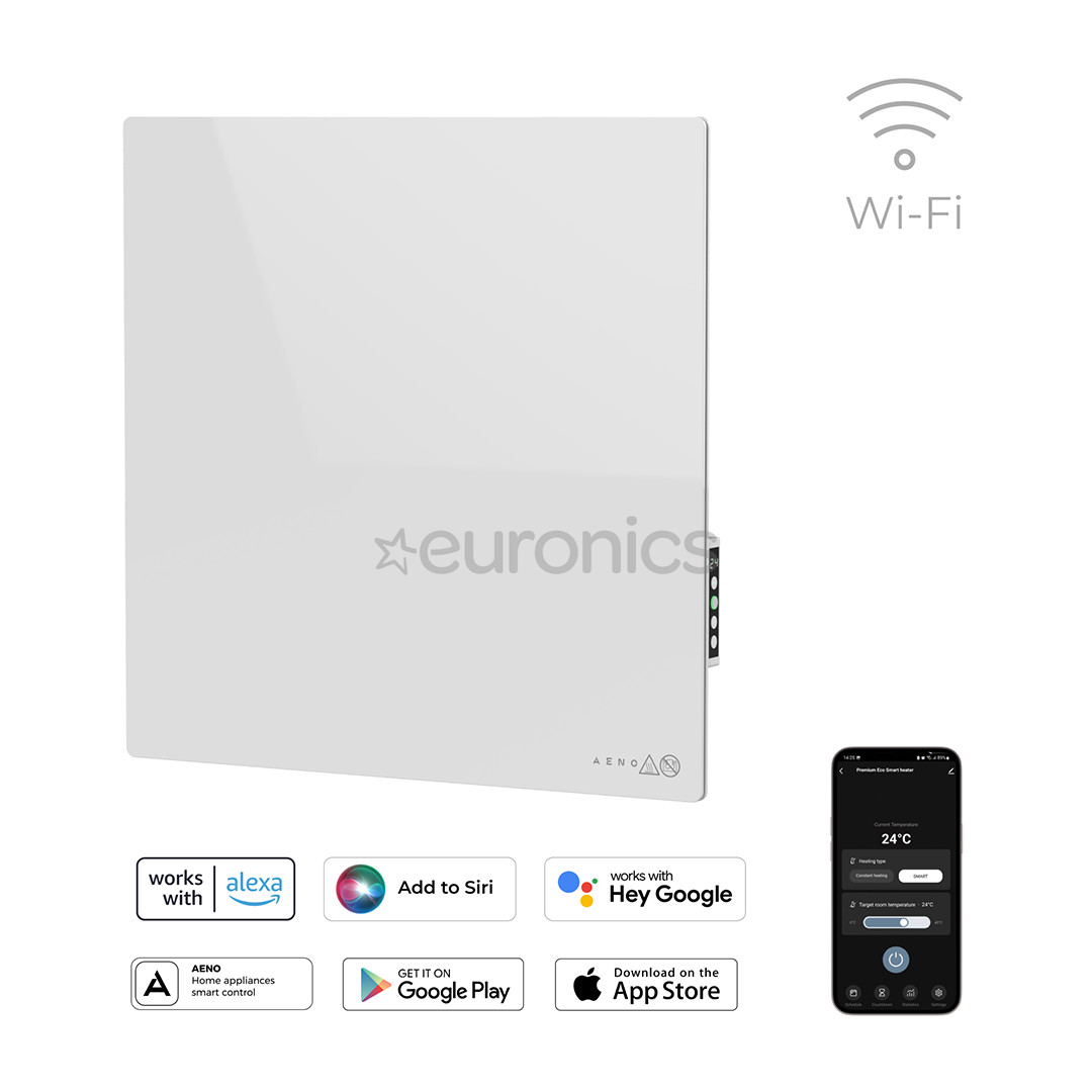 Aeno Premium Eco Smart Quadro, 500 W, valge - Kütteseade seinale