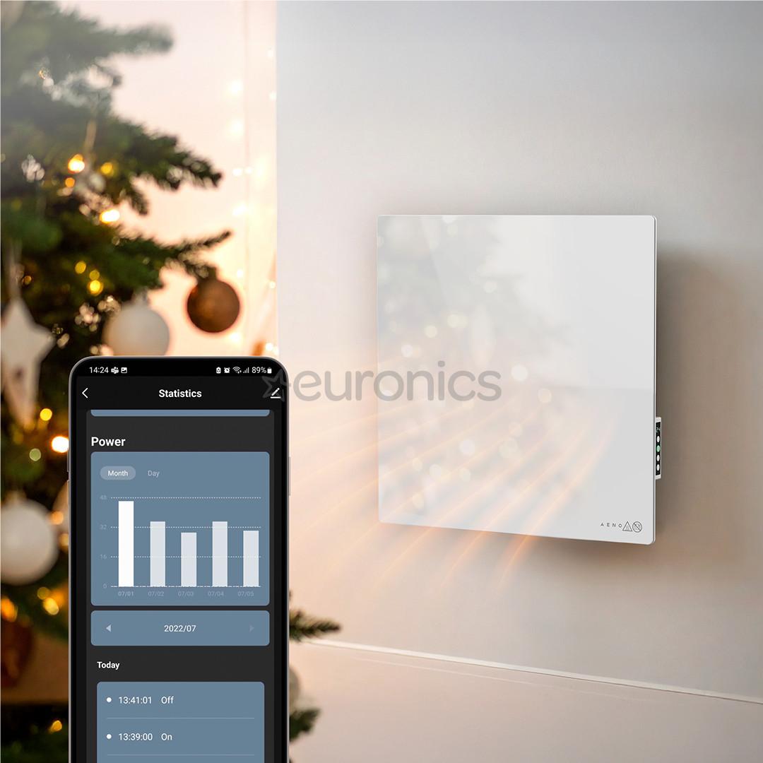 Aeno Premium Eco Smart Quadro, 500 W, valge - Kütteseade seinale