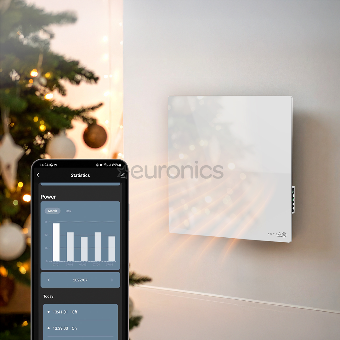 Aeno Premium Eco Smart Quadro, 500 W, white - Wall heater