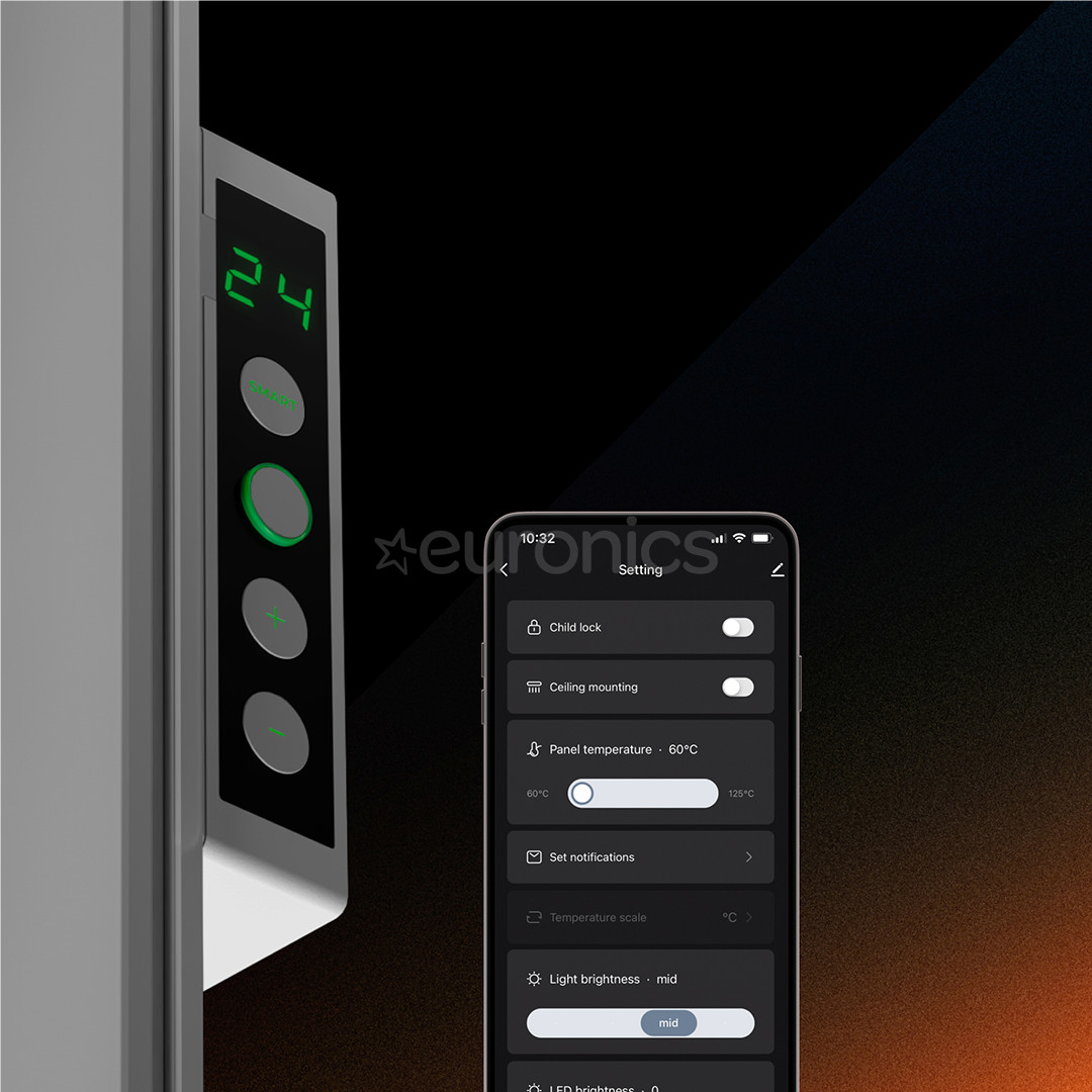 Aeno Premium Eco Smart Quadro, 500 W, valge - Kütteseade seinale