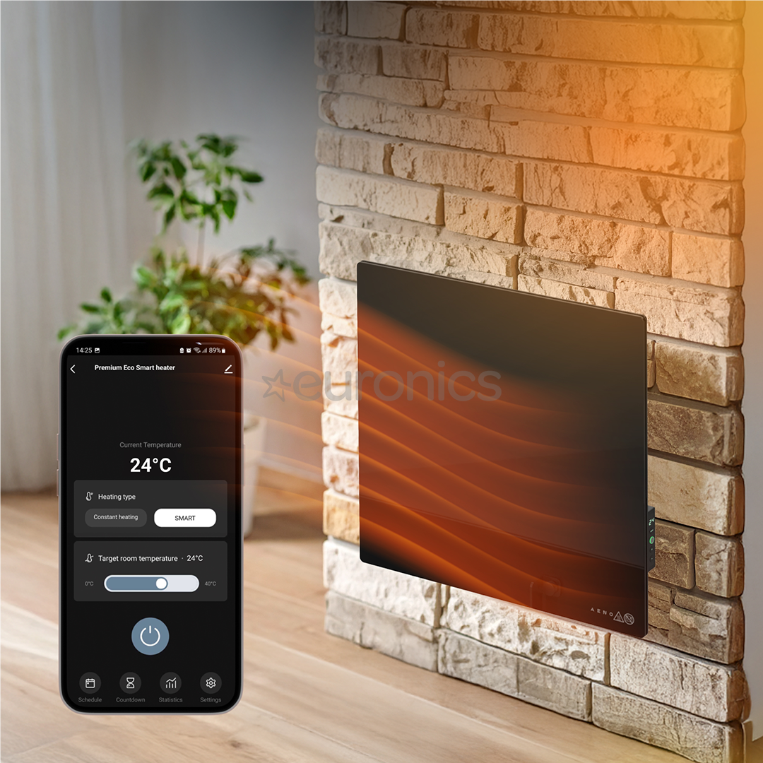 Aeno Premium Eco Smart Quadro, 500 W, black - Wall heater