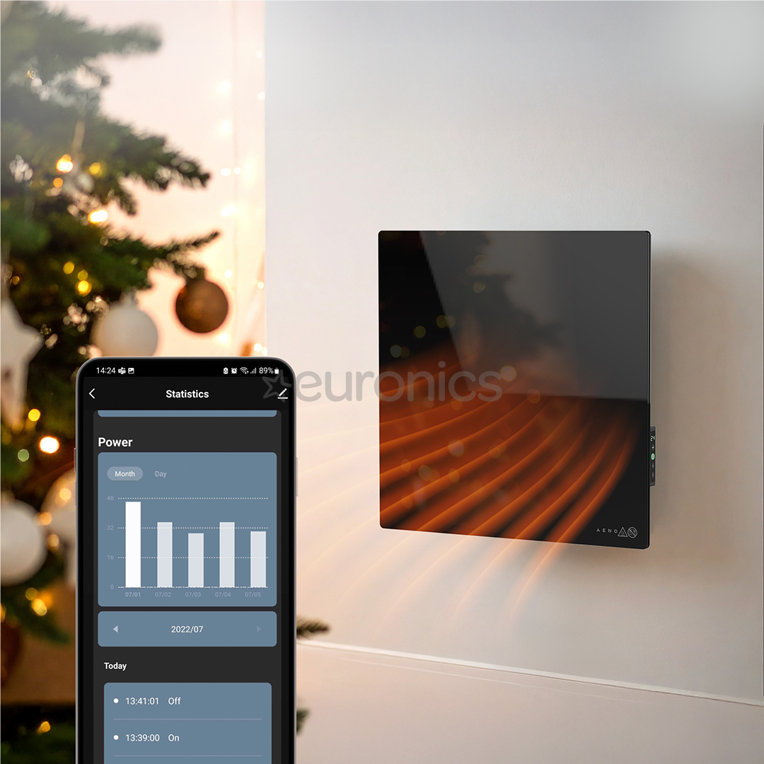 Aeno Premium Eco Smart Quadro, 500 W, black - Wall heater