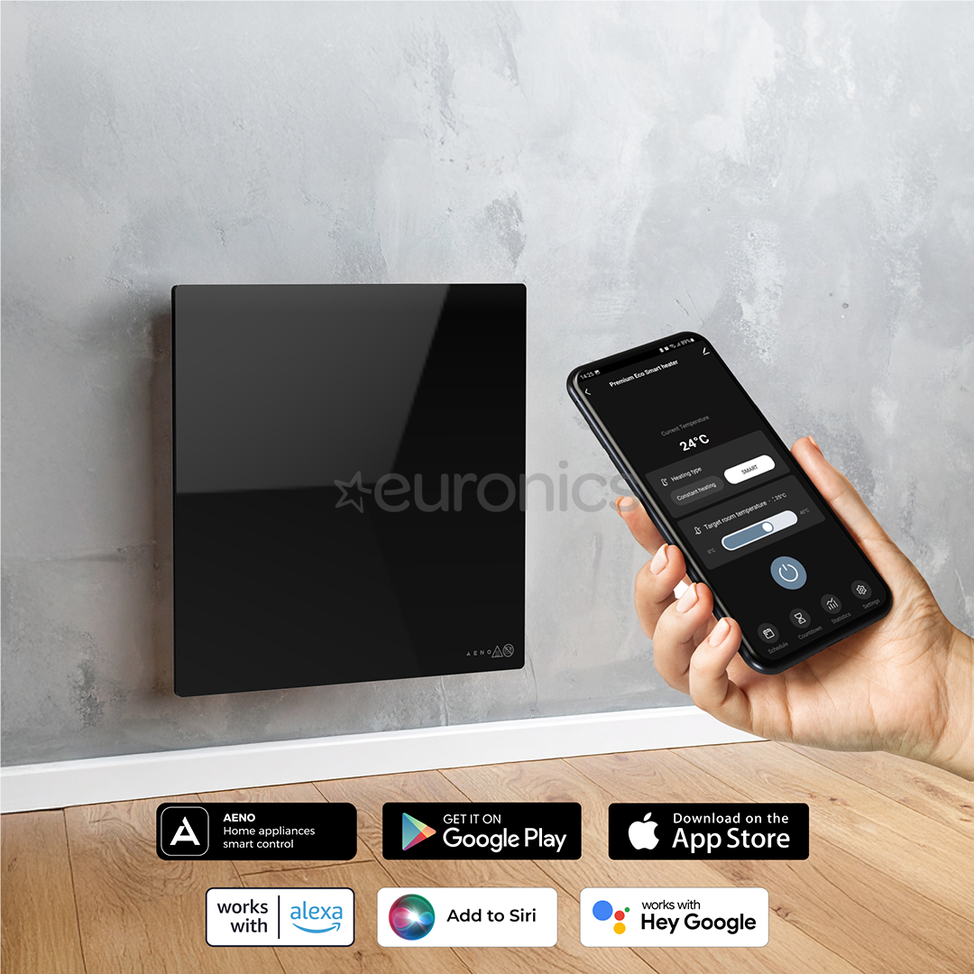 Aeno Premium Eco Smart Quadro, 500 W, black - Wall heater