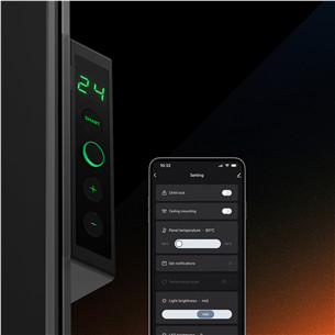 Aeno Premium Eco Smart Quadro, 500 W, must - Kütteseade seinale