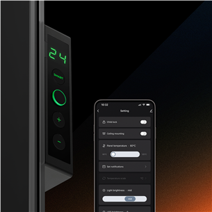 Aeno Premium Eco Smart Quadro, 500 W, black - Wall heater