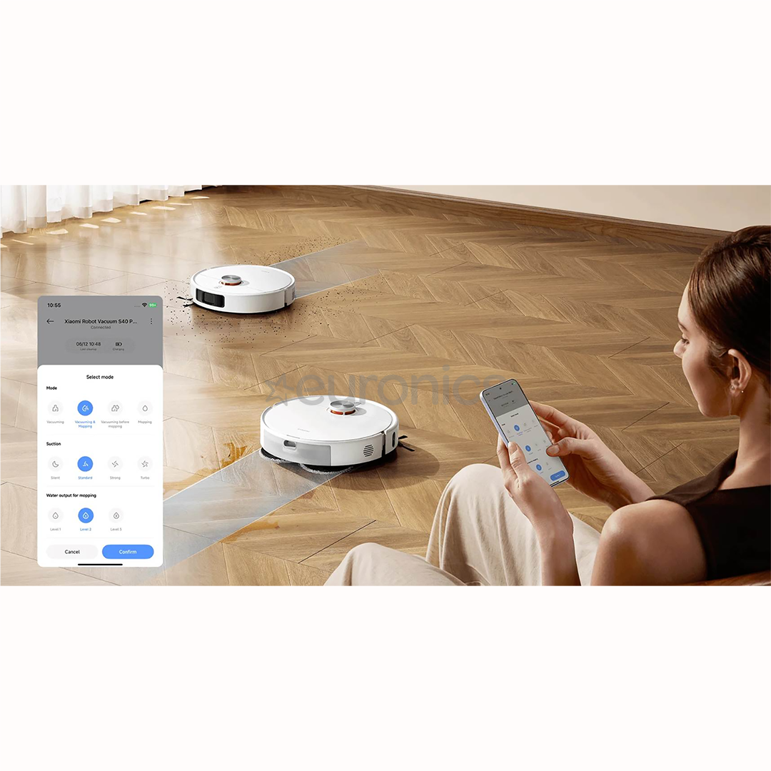Xiaomi Vacuum S40 Pro, сухая и влажная уборка, белый - Робот-пылесос