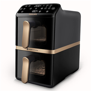 Philips Airfryer 4000 Series Stacked Dual Basket, 2300 Вт, 10 л, черный - Аэрогриль NA462/70