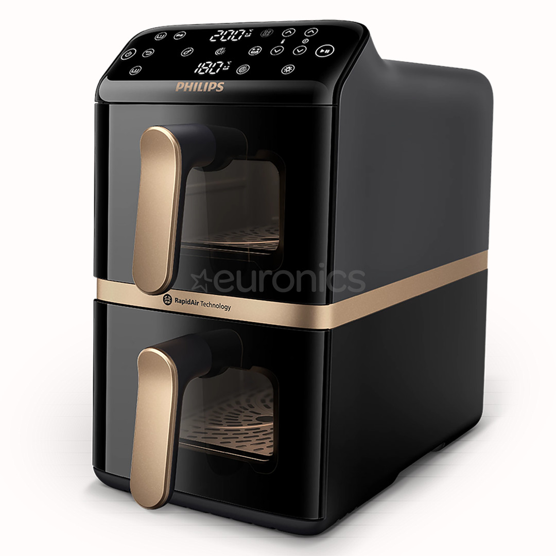 Philips Airfryer 4000 Series Stacked Dual Basket, 2300 W, 10 L, must - Kuumaõhufritüür