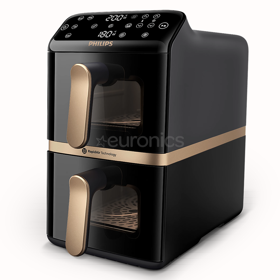 Philips Airfryer 4000 Series Stacked Dual Basket, 2300 W, 10 L, must - Kuumaõhufritüür