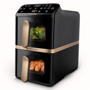 Philips Airfryer 4000 Series Stacked Dual Basket, 2300 W, 10 L, must - Kuumaõhufritüür