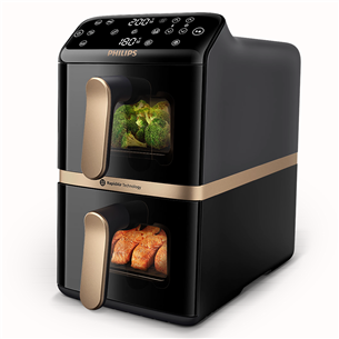 Philips Airfryer 4000 Series Stacked Dual Basket, 2300 W, 10 L, must - Kuumaõhufritüür