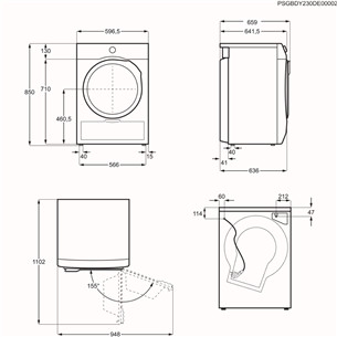 Electrolux 800-seeria UltraCare, 8 kg, sügavus 63.6 cm - Pesukuivati