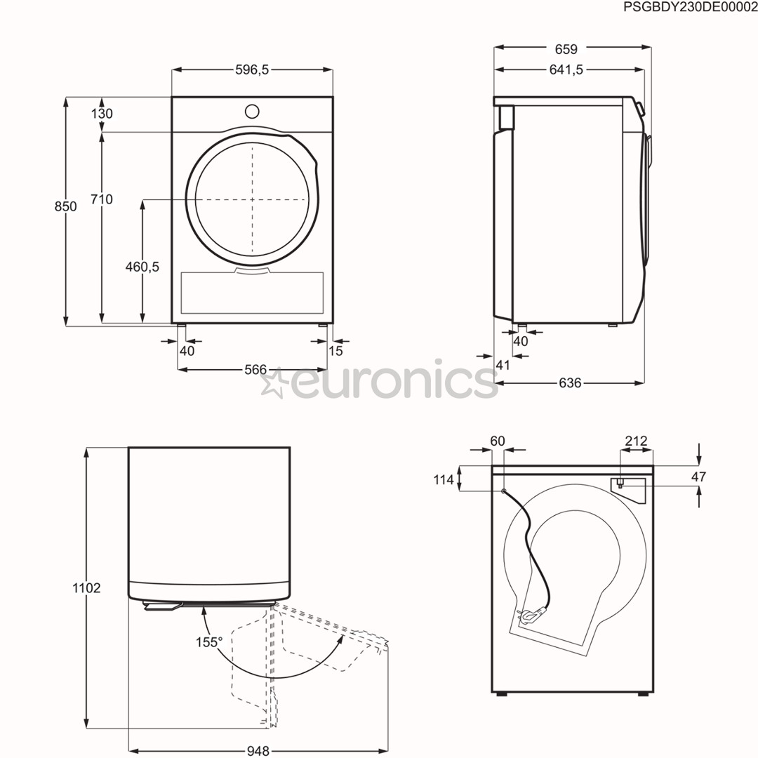 Electrolux 800-seeria UltraCare, 8 kg, sügavus 63.6 cm - Pesukuivati