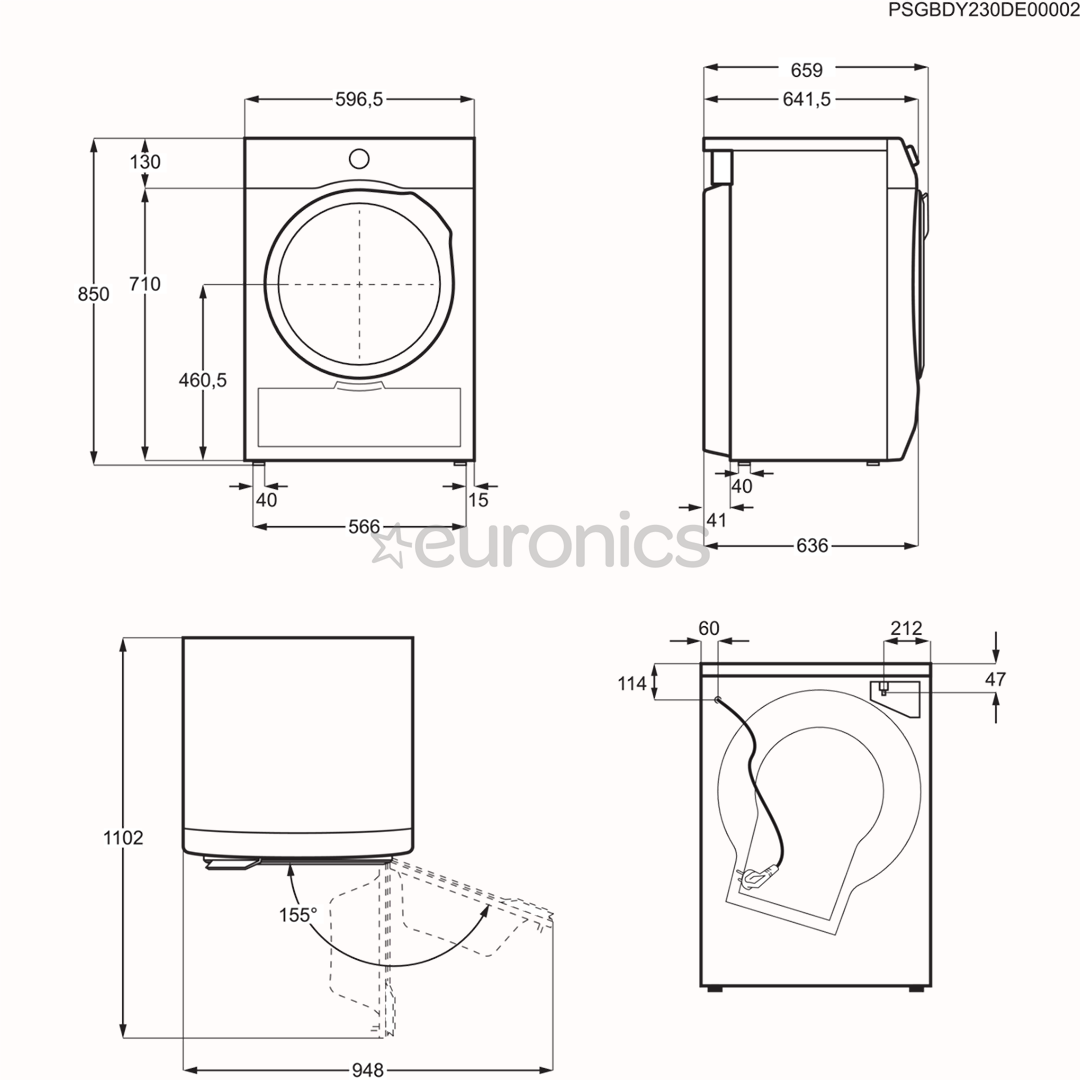 Electrolux 800-seeria UltraCare, 8 kg, sügavus 63.6 cm - Pesukuivati