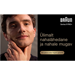 Braun Series 9 Pro+ Wet & Dry, 6-ühes SmartCare keskus ja PowerCase reisikarp, hõbedane - Pardel