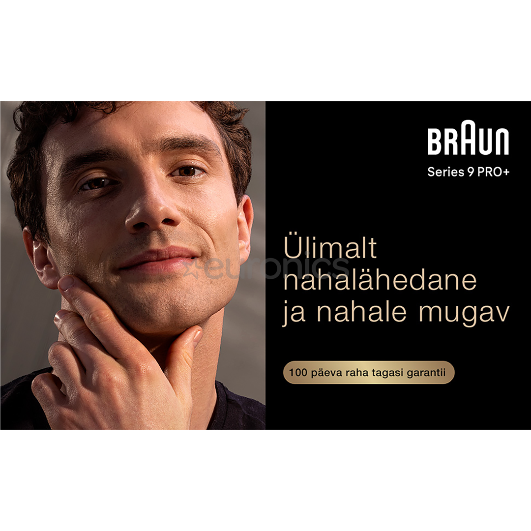Braun Series 9 Pro+ Wet & Dry, 6-ühes SmartCare keskus ja PowerCase reisikarp, hõbedane - Pardel