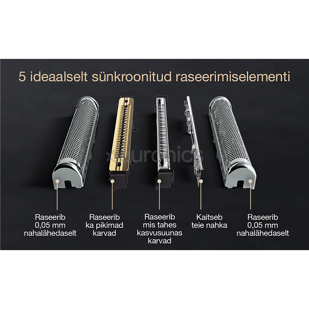 Braun Series 9 Pro+ Wet & Dry, 6-ühes SmartCare keskus ja PowerCase reisikarp, hõbedane - Pardel