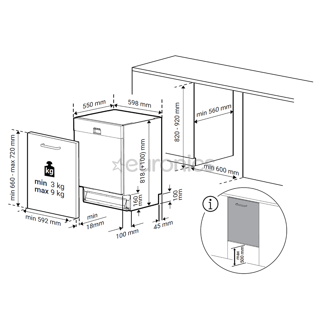 Beko, 15 place settings, width 59,8 cm - Built-in Dishwasher