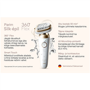 Braun Silk epil 9 Flex, белый - Эпилятор
