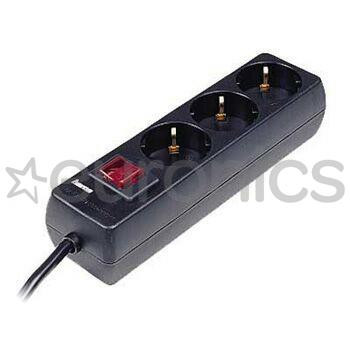 Hama Power Strip, 1.4 m, 3 sockets, black - Power strip