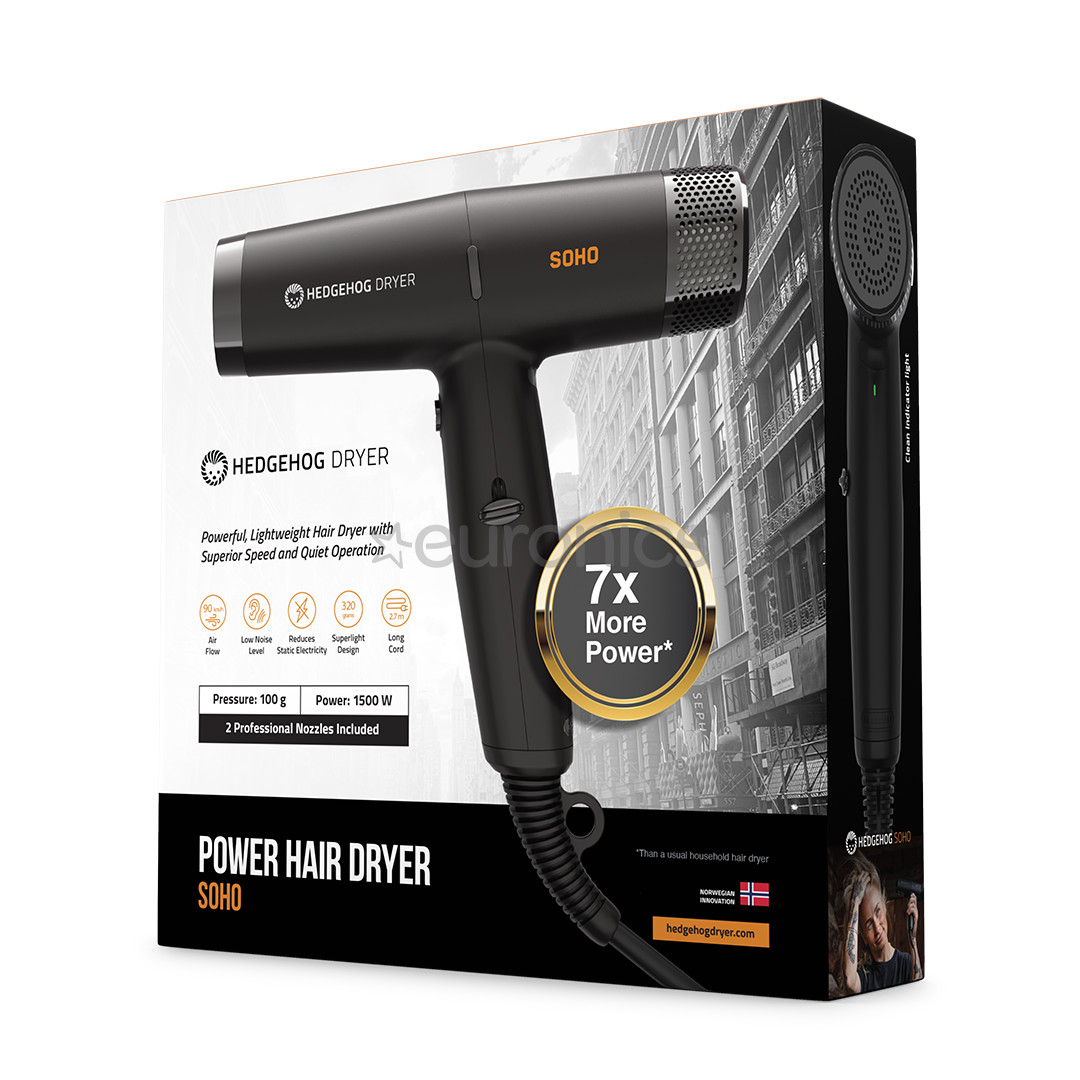 Hedgehog SOHO, 1500 Вт, черный - Фен