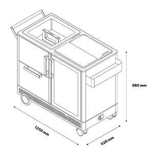 Dometic MoBar 550, 39 bottles, height 98 cm, black/inox - Outdoor Mobile Bar