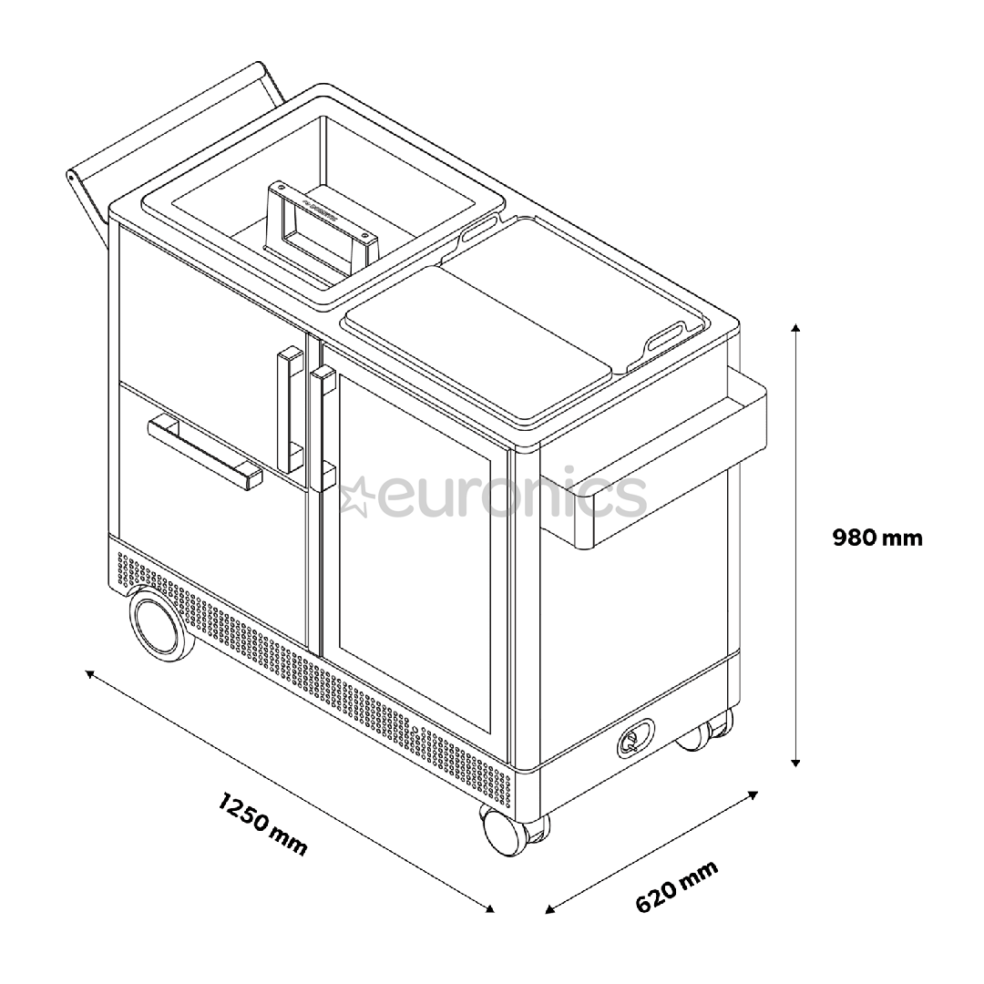 Dometic MoBar 550, 39 bottles, height 98 cm, black/inox - Outdoor Mobile Bar