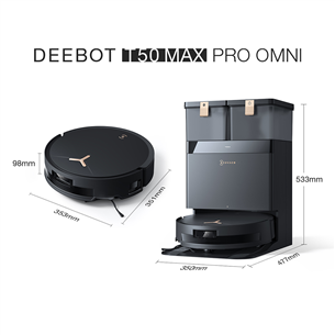 Ecovacs Deebot T50 Max Pro Omni, wet & dry, black - Robot vacuum cleaner