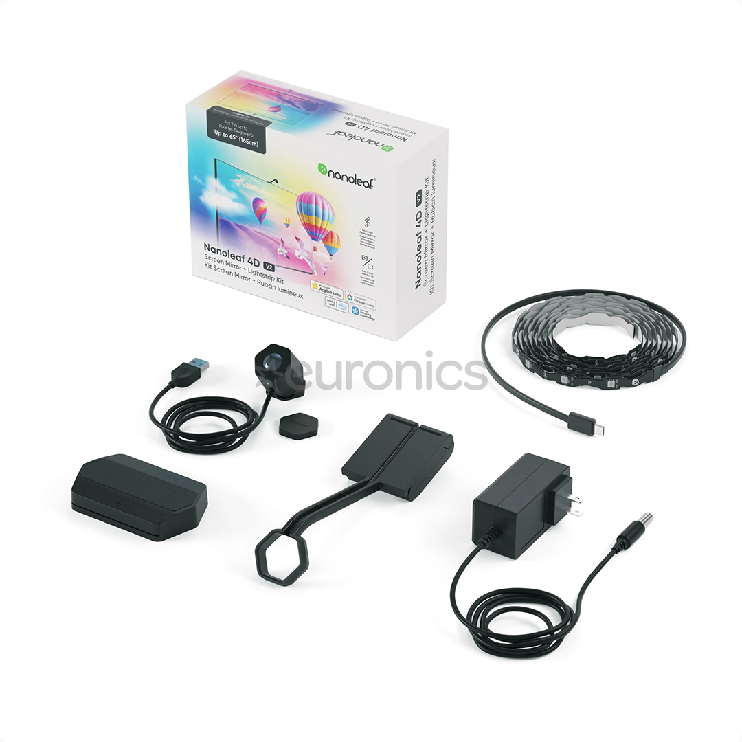 Nanoleaf 4D v2 Screen Mirror + Lightstrip Kit, kuni 65'' - Valgustuskomplekt