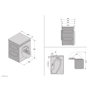 Asko, 8 kg, depth 63 cm - Clothes dryer