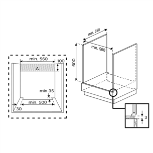 Beko, 72 L, catalytic cleaning, dark grey - Built-in oven