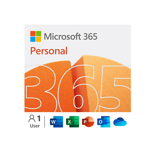 Microsoft 365 Personal, 12 kuu tellimus, 1 kasutaja / 5 seadet, 1 TB OneDrive, ENG - Tarkvara EP2-32410