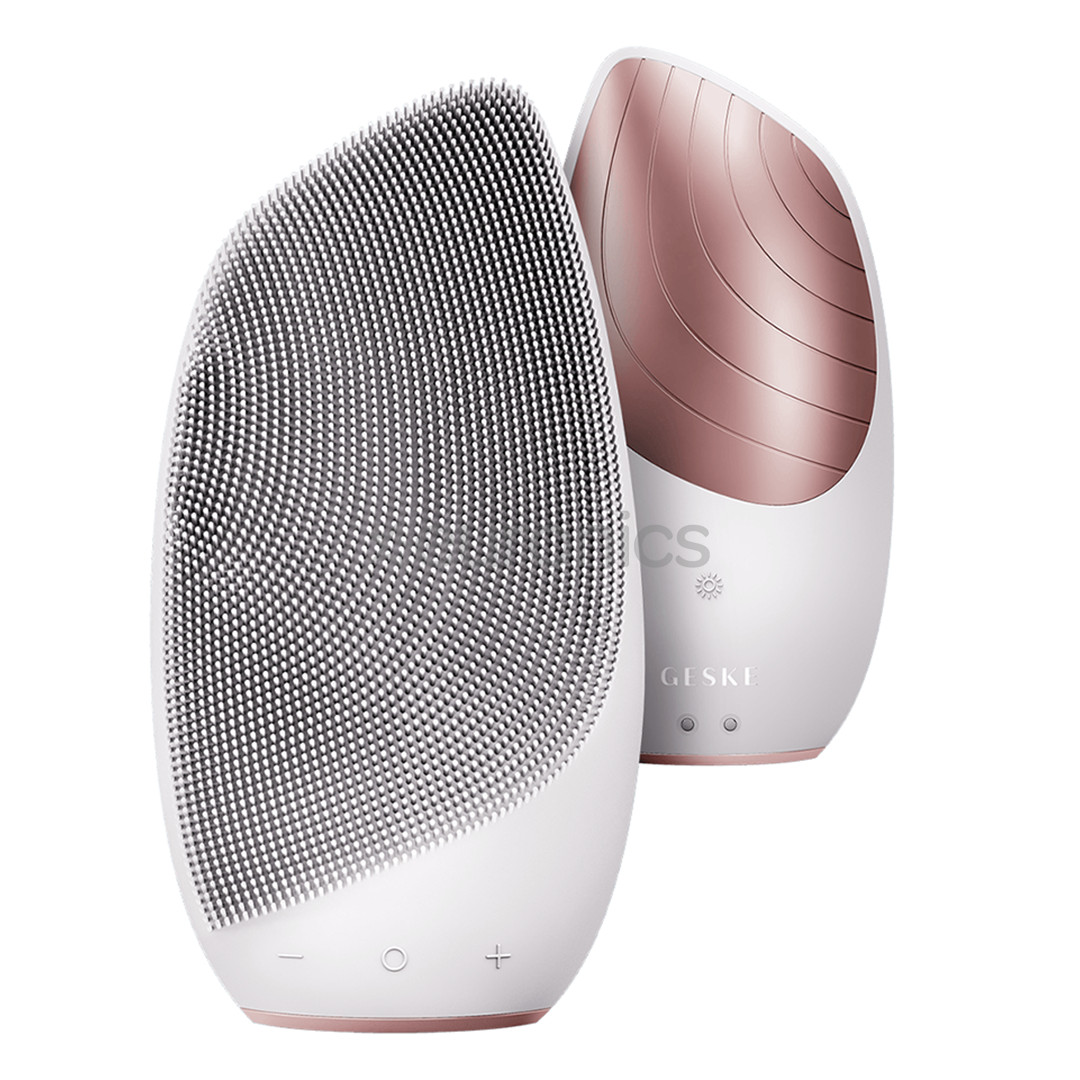 Geske Sonic Thermo Facial Brush, 6-ühes, valge/roosa - Multifunktsionaalne näohooldusseade