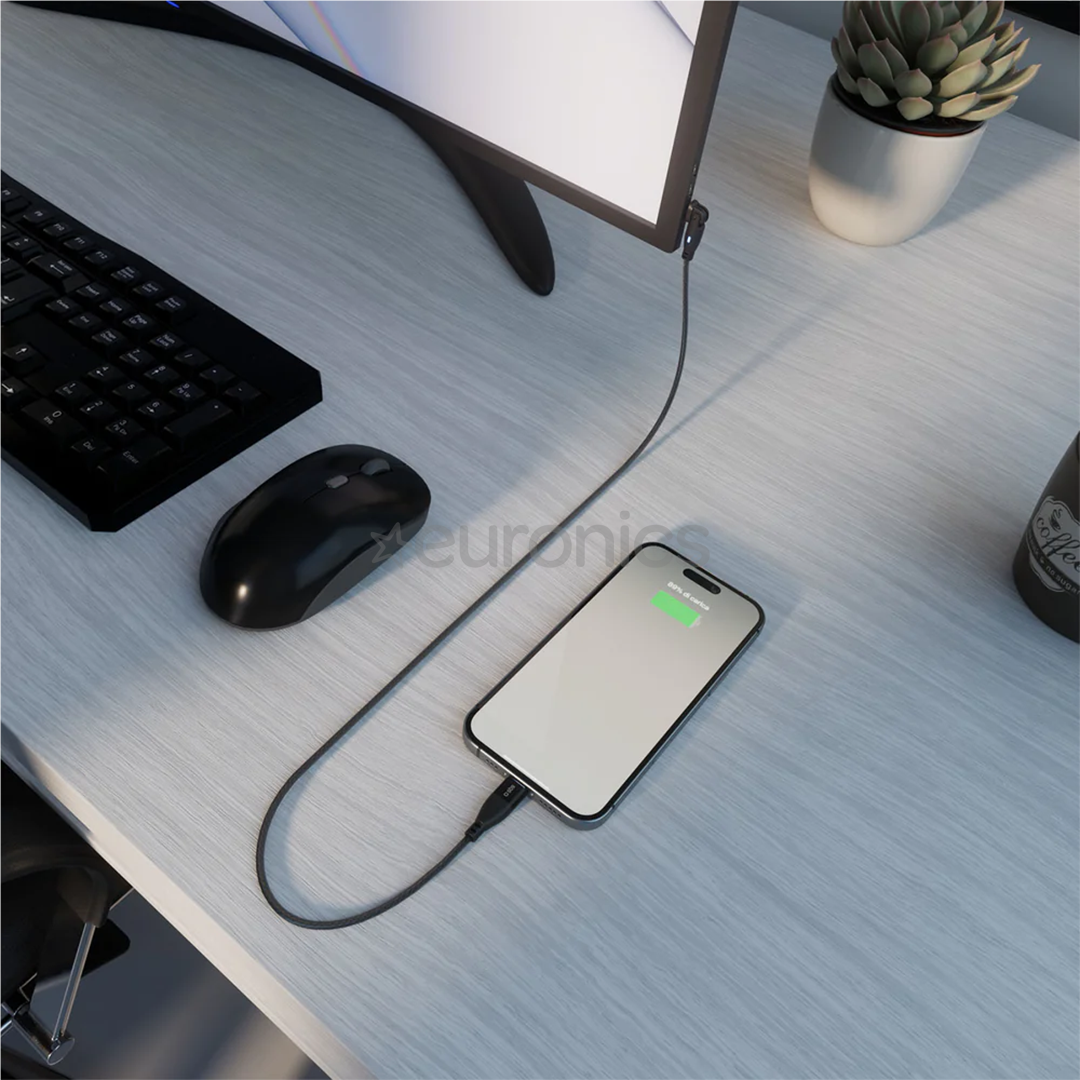 SBS Flexi, 60 W, 1 m, USB-C, hall - Kaabel