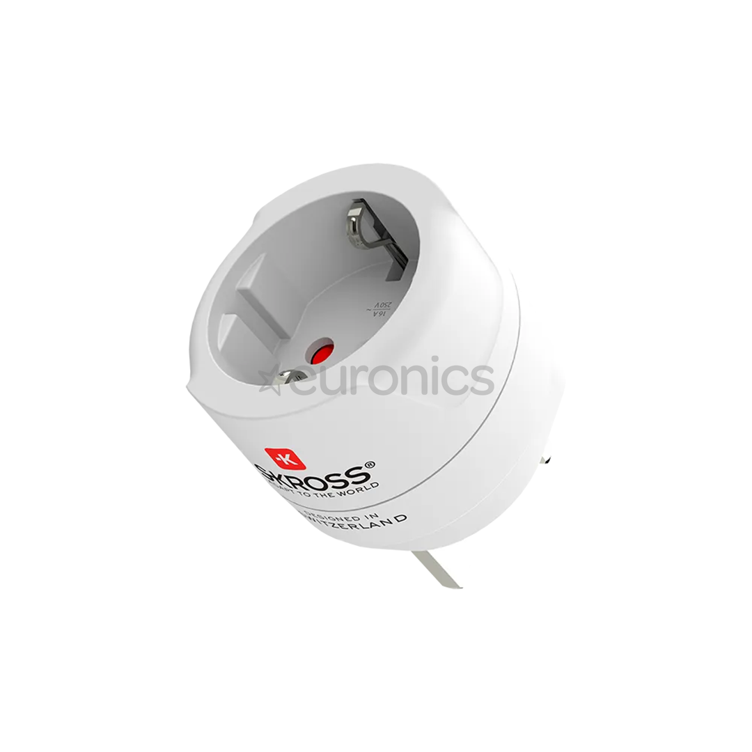 Skross Europe to UK, valge - Reisiadapter