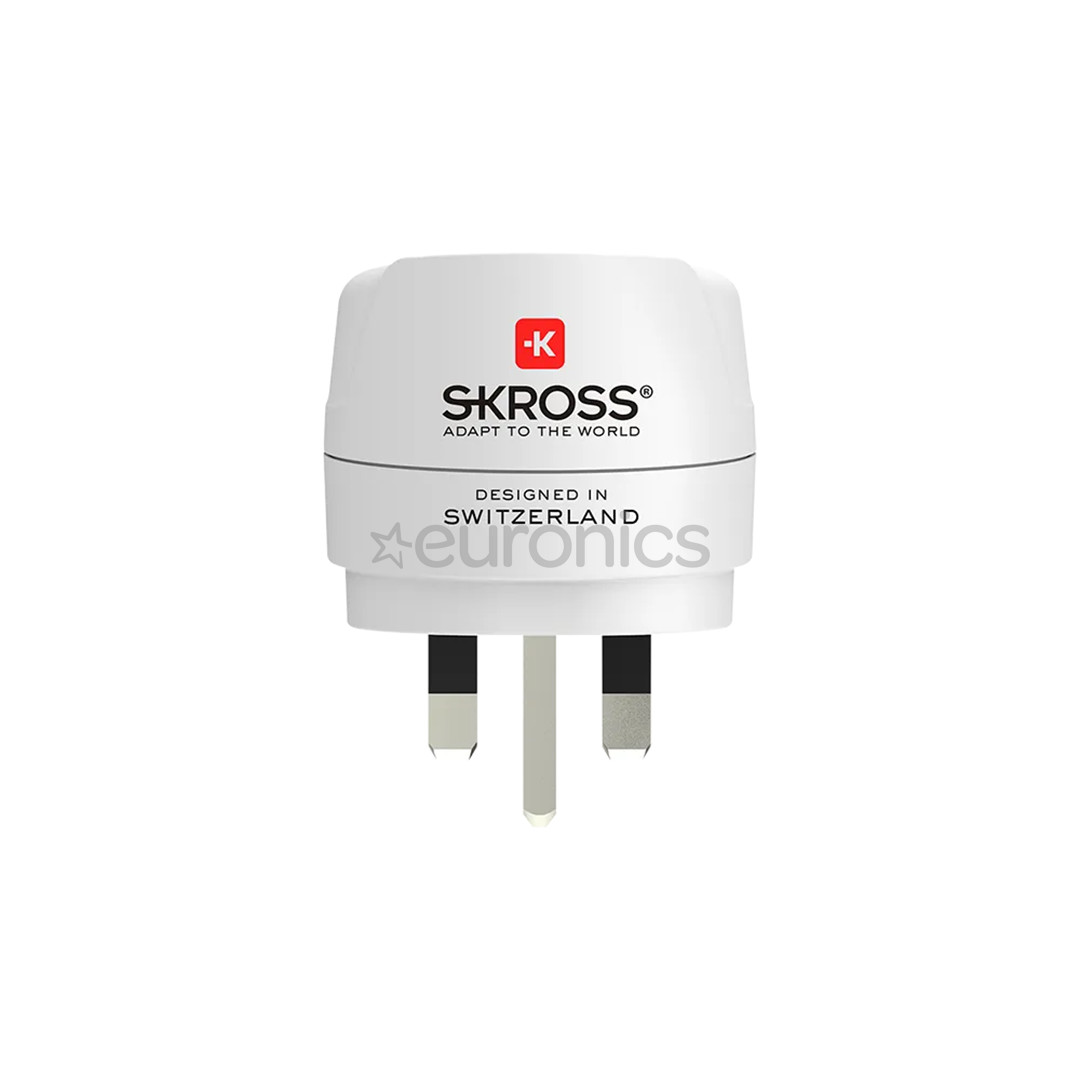 Skross Europe to UK, white - Travel adapter