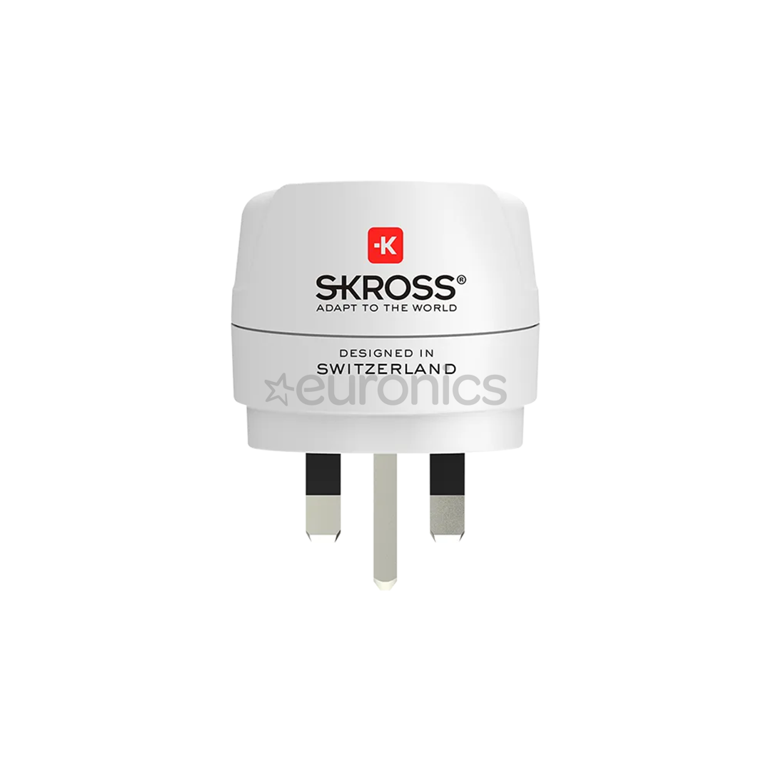 Skross Europe to UK, valge - Reisiadapter