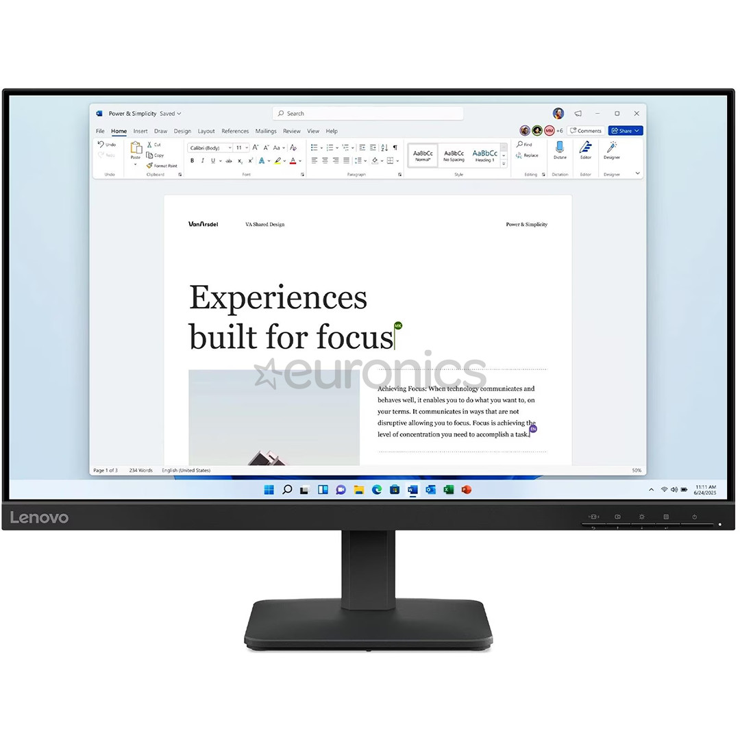 Lenovo L24-4e, 24'', FHD, IPS, 100 Hz, raven black - Monitor