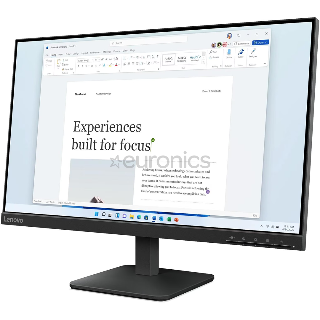 Lenovo L24-4e, 24'', FHD, IPS, 100 Hz, raven black - Monitor