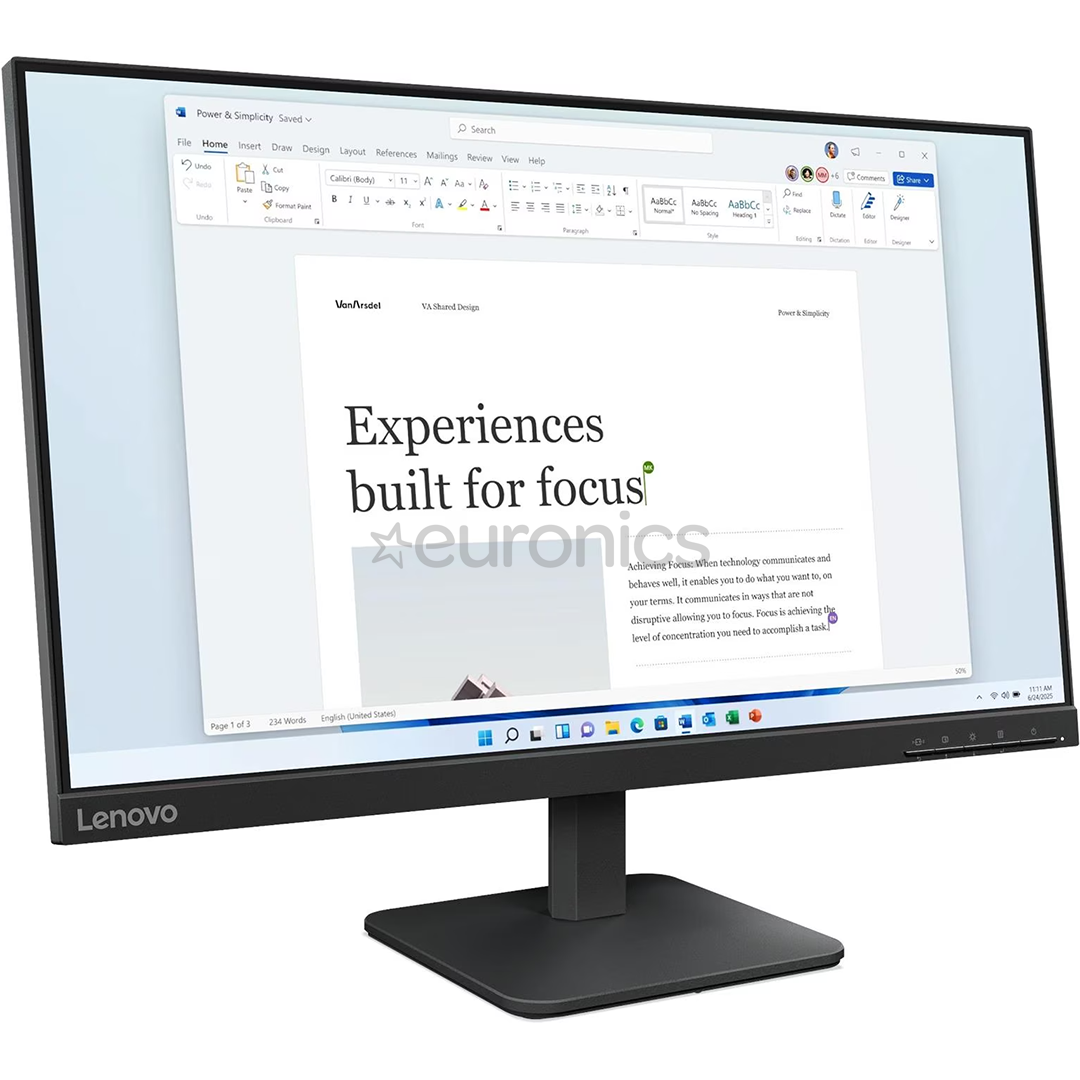 Lenovo L24-4e, 24'', FHD, IPS, 100 Hz, raven black - Monitor