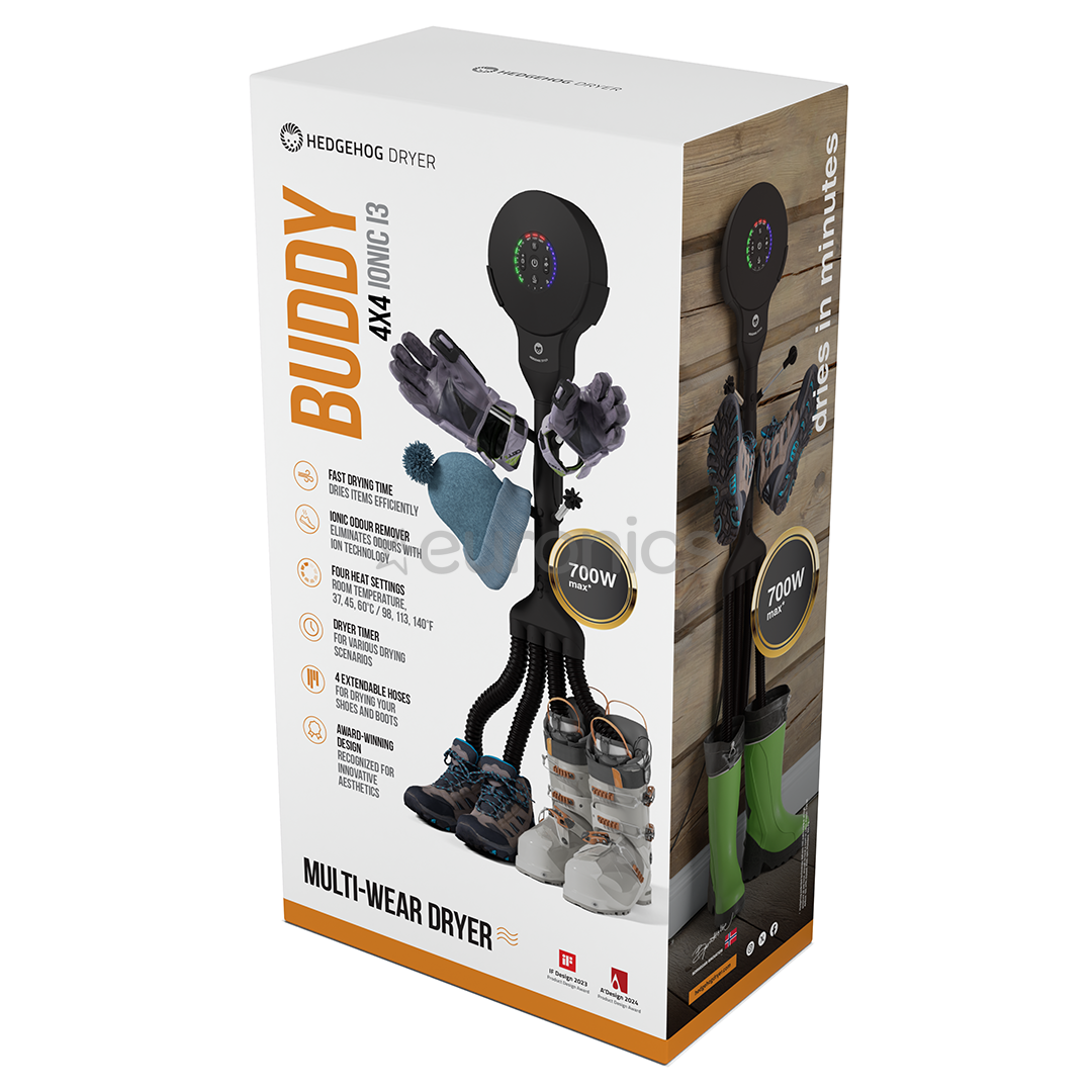 Hedgehog Buddy, 4x4, черный - Сушилка для обуви
