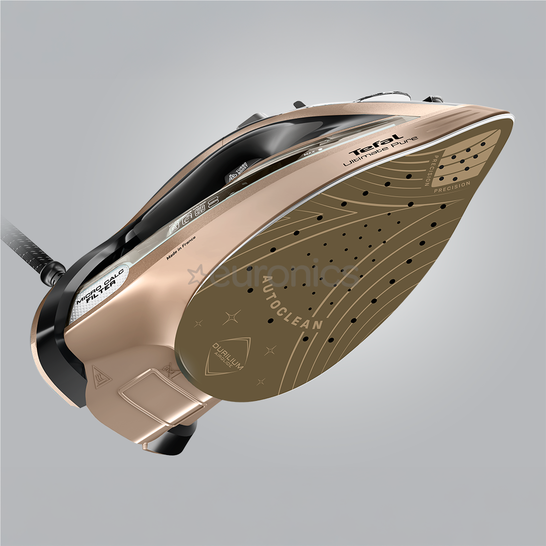 Tefal Ultimate Pure, 3200 Вт, черный/золотистый - Паровой утюг