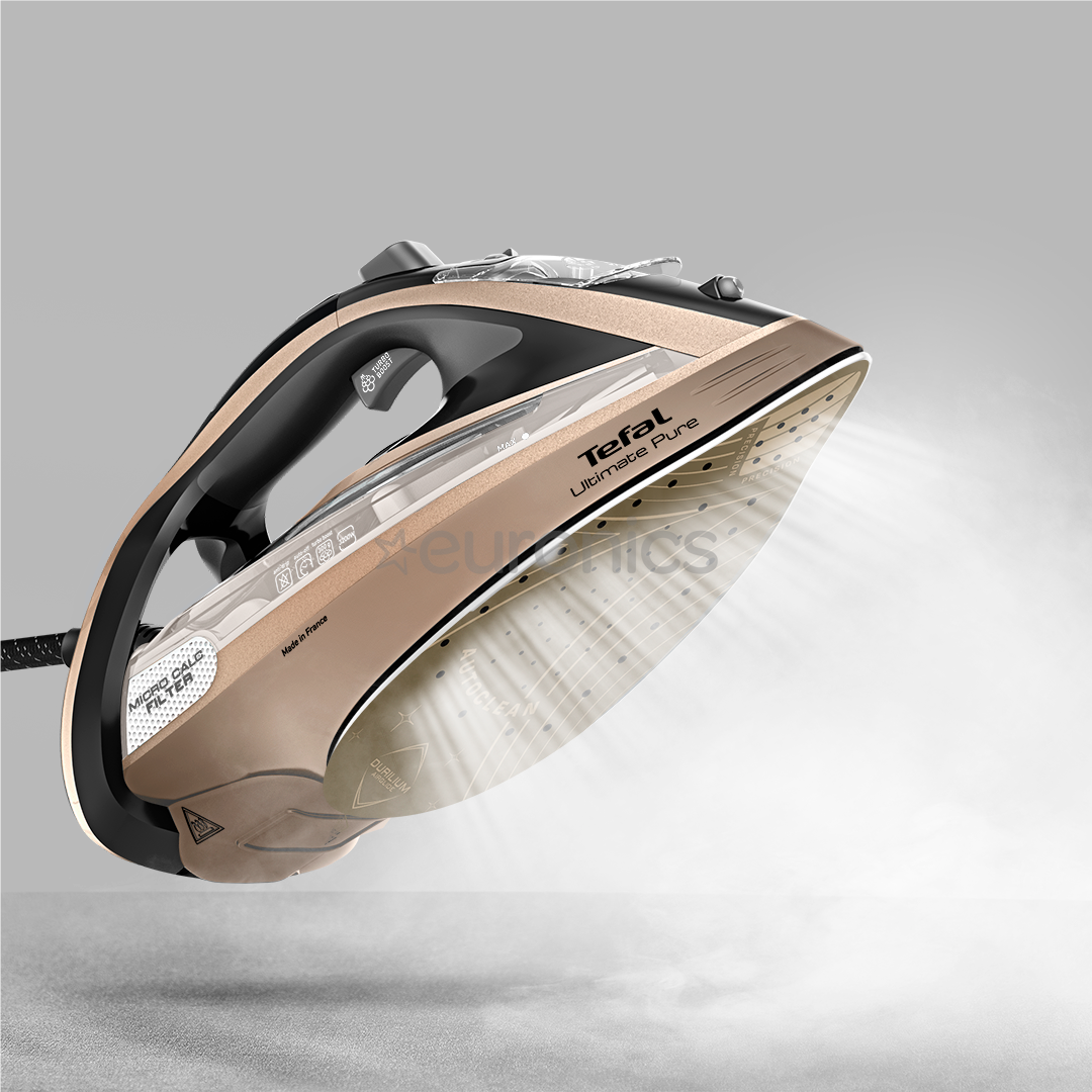 Tefal Ultimate Pure, 3200 Вт, черный/золотистый - Паровой утюг