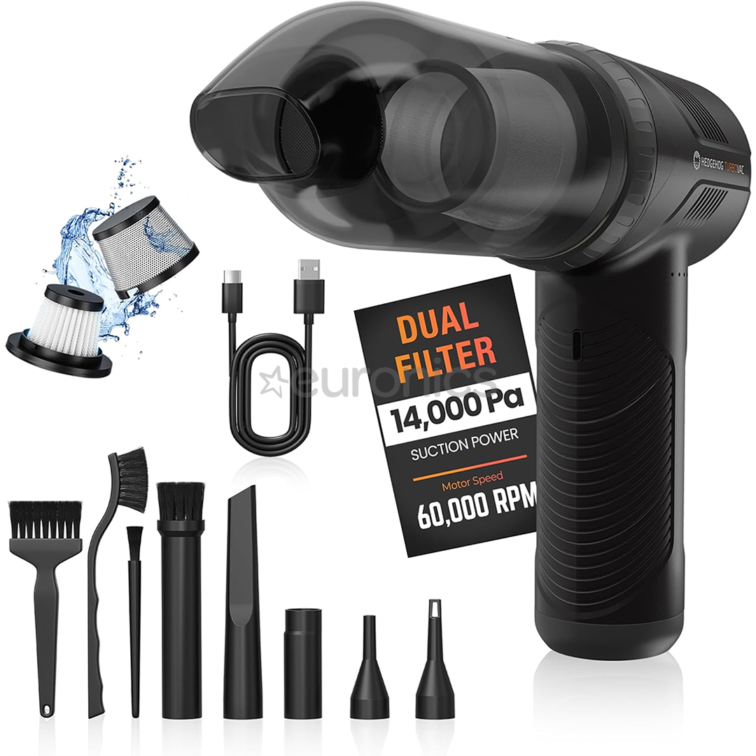 Hedgehog Turbovac, must - Käsitolmuimeja