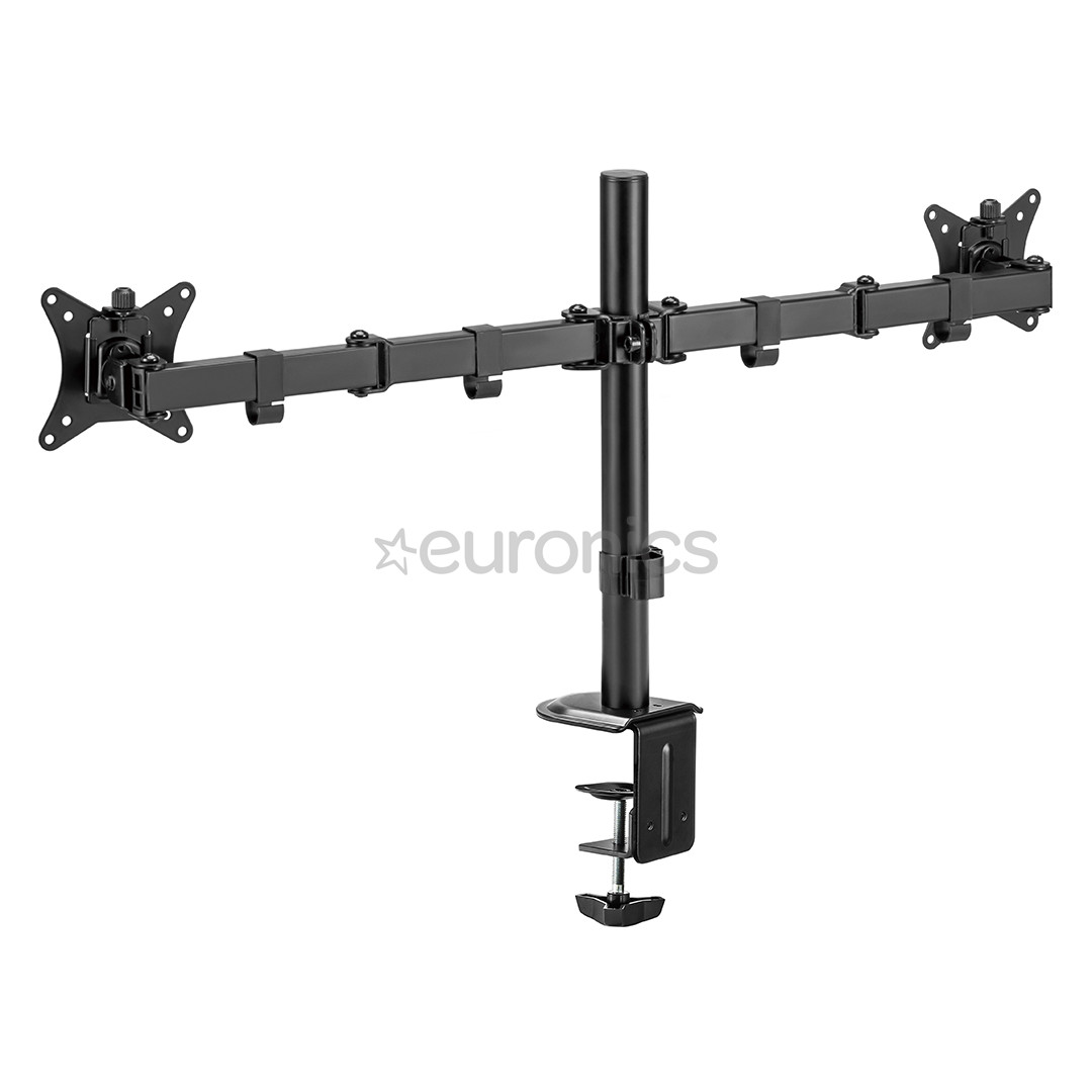 Deltaco Dual Desk Mount, 13-32'', must - Monitori statiiv