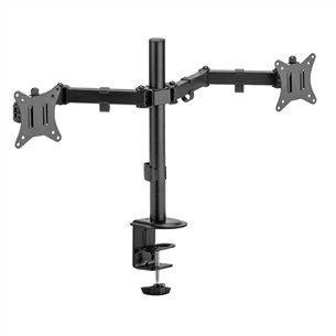 Deltaco Dual Desk Mount, 13-32'', must - Monitori statiiv